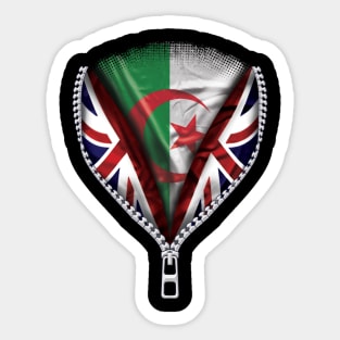 Algerian Flag  Algeria Flag zipped British Flag - Gift for Algerian From Algeria Sticker